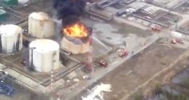 Пожар на нефте-хранилище в Усинске.