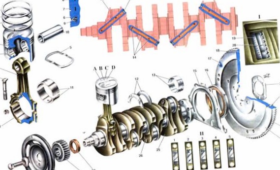 Кривошипно-шатунный механизм двигателя...